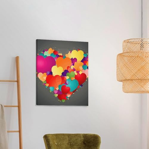 Toile Graphics Love Hearts premium en lin et coton pour salle de bain - 6