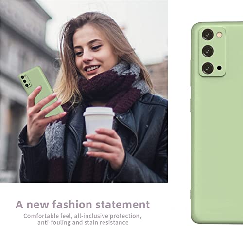 Image of DIZORO Microfiber Candy Case Compatible for Samsung S20 Smooth Touch Cushion Liquid Soft Silicone Gel Rubber Phone Cases Non-Slip Full Body Protective Shockproof Back Cover (Matcha Green)