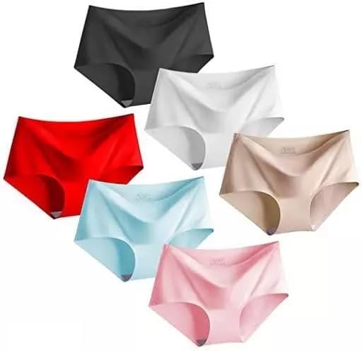 Women's Seamless Mid-Rise Panties No Show Laser Cut Hipster Brief Underwear Medium Waist Soft and Breathable Panty Set (Multi Colored)-image-31
