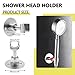 BokWin Stainless Steel Shower Head Holder, 360° Adjustable Handheld Bathroom Shower Head Bracket, Metal Shower Spray Holder Wall Mount, Brushed SUS 304 Steel Holder (Screw Installation)