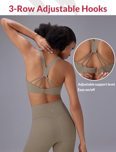 Image of baleaf Sweatleaf Adjustable Sports Bras for Women, Padded Racerback Yoga Bra, High Impact Molded Cup Workout Bra