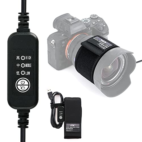 KIWIFOTOS USB Dew Heater Lens Warmer Lens Defogging Heater Remover Strip with Temperature Regulator Condensation Prevention for Telescope DSLR Camera Lens Telescopes Eyepiece Coffee Cup Bottle Warming