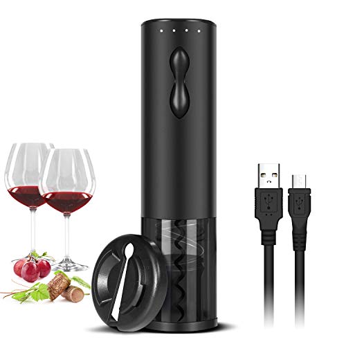 Electric Wine Opener Rechargeable Automatic Corkscrew Wine Bottle Openers with Foil Cutter