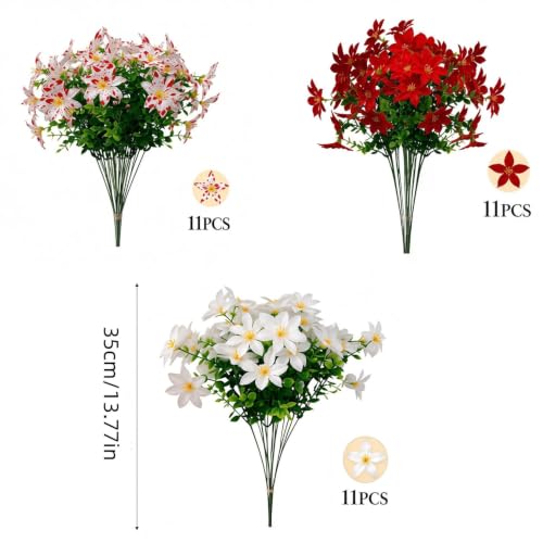 33PCS Fake Flowers for Outside Artificial Flowers Outdoor UV Resistant - image 2