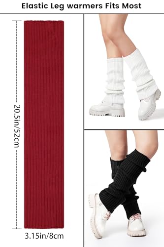 Image of Clothirily Leg Warmers - 2 Pairs Knit Leg Warmers for Women 80s Fashion Long Socks for Sports Party Yoga Winter Accessories