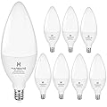hansang LED Ceililng Fan Light Bulbs Warm White 2700K E12 Candelabra Base, 60w Equivalent B11 Candelabra LED Bulbs Small Base, Chandelier Light Bulbs 500LM CRI85 120V Non-Dimmable 8 Pack