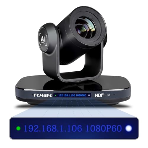 FoMaKo NDI SDI PTZ Camera HDMI, AI Auto-Tracking, NDI Camera 20X Optical Zoom, USB3.0 Type-C 3G-SDI,for Church Worship Education Conference Events, KN20