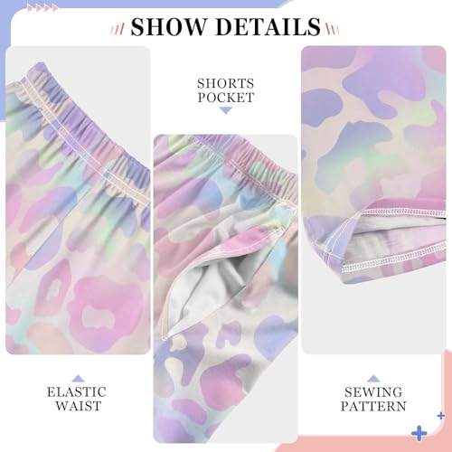 ZZKKO Leopard Pastel Rainbow Neon Spots Boys Pants for Kids Jogger Pants with Pockets S-XL4