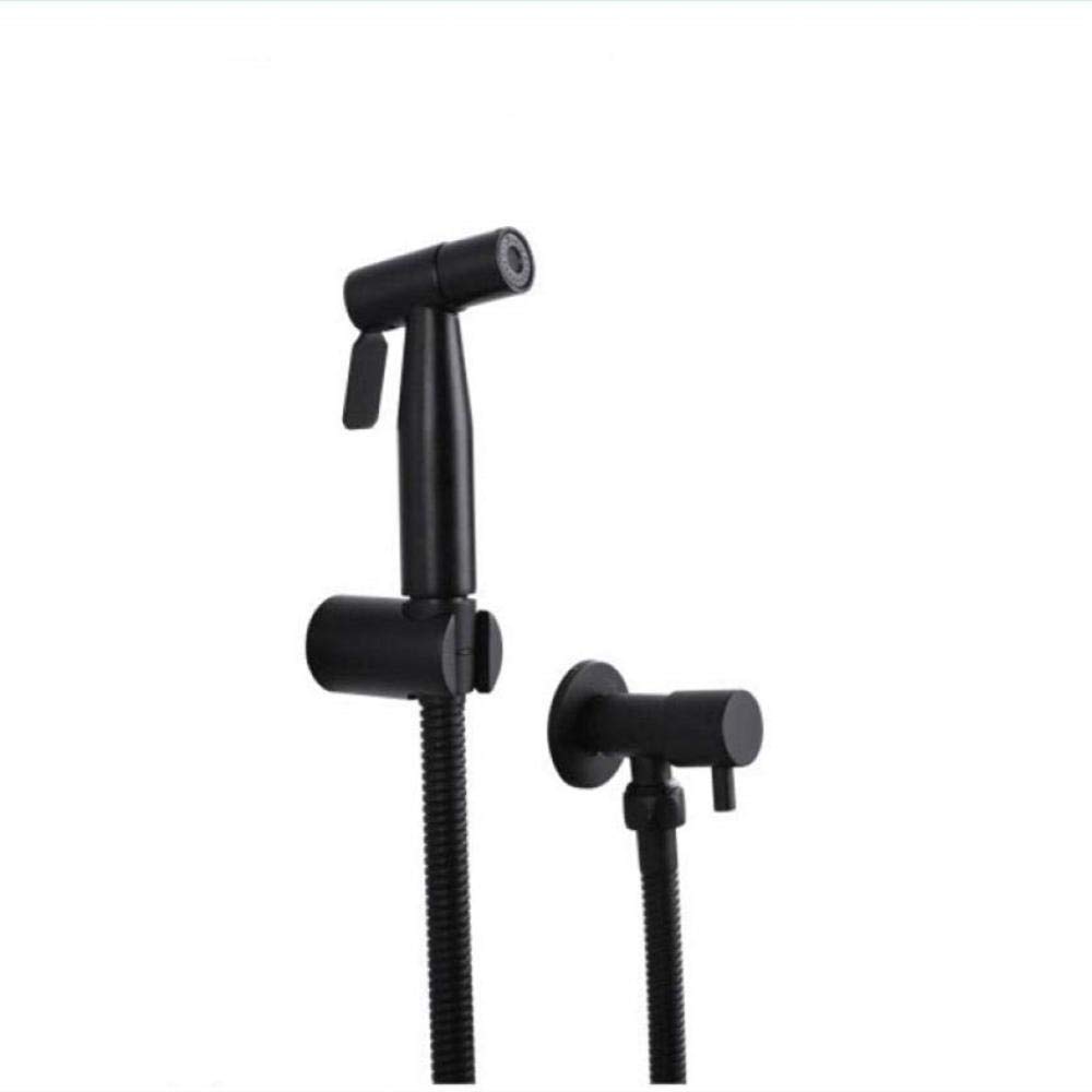 Tuyau de machine à laver en acier noir avec buse de lavage et support WC pour salle de bain