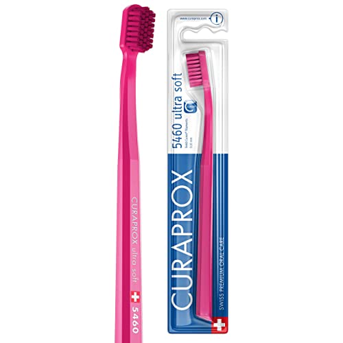 Curaprox Cepillo De Dientes Cs 5460 Ultra Suave - Cepillo De Dientes Manual Para Adultos Con Cerdas Curen 5460 Ultra Suave - Unicolor Magenta