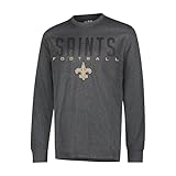 Ultra Game NFL Official Adults Super Soft Game Day Long Sleeve T-Shirt - Unisex, New Orleans Saints, Heather Charcoal, Small