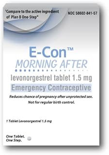 E-Con Morning After Levonorgestrel 1.5mg Emergency Contraceptive 1 Count 1 Pack