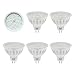 Aiwode Bombillas MR16 LED Gu5.3 Reflector,Blanco Frío 6000K,5W Equivalente 50W,600LM RA85,No Regulable DC 12V,5 Piezas.