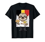 Belgisches Faultier Waffel Pommes Frites Bierspaß T-Shirt