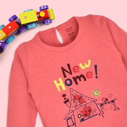 Image of LuvLap Baby Girls 100% Cotton Full Sleeve Top & Pyjama Sets, Pack Of 02