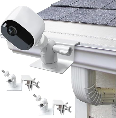 2Pack Gutter Mount for eufy Security SoloCam S220/C210/S230 eufyCam 2C/ 2C Pro, S3 Pro/ S330(eufyCam 3)/ S300(eufyCam 3C), 360°Adjustable Weatherproof Mounting Bracket for Eufy Security Camera