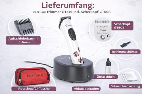 Aesculap Exacta Schermaschine/Tiertrimmer/Pfotentrimmer/Gesichtstrimmer. Akkubetrieben (Li-Ionen Akku) mit Tasche. 43528