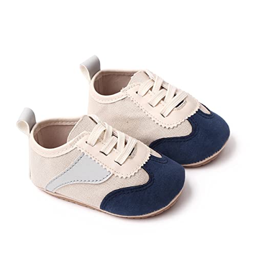 Hsdsbebe Baby Boys Girls Oxford Shoes Pu Leather Soft Rubber Sole Sneakers  Anti-Slip Toddler Ankle Boots Infant Walking Shoes Moccasins(Zzy2292 Navy Blue,2) #TOP4