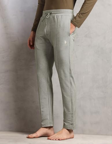 Image of U.S. POLO ASSN. Mens PR003 Chevron Cotton Stretch Lounge Track Pants
