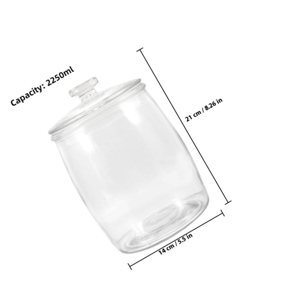 PATKAW Gurkenglas aus Glas 2250ml Transparent Wiederverwendbar zur Aufbewahrung von Gemüse und Lebensmitteln für Haushalt