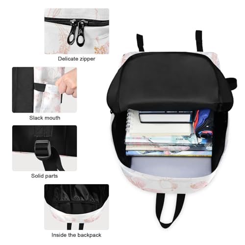 Backpack for Kids, Hibiscus-flowers-floral-print School Backpack with Lunch Box, Boys Girls Bookbag Set for Elementary3