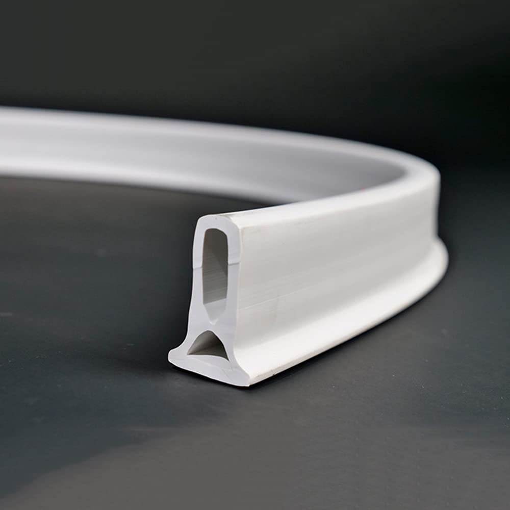 Guarnizione in silicone per pavimento e bagno, 4 misure, guarnizione per porta dello schermo, striscia per doccia impedisce il trabocco dell'acqua, striscia impermeabile autoadesiva e pieghevole