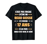 Humour 17 ans Homme amour. Cadeau Anniversaire 17 ans Garçon Humour. Idéal pour Garçon Beau gosse de 17 ans. Cadeau 17 ans Garçon rigolo et amusant. C'est pas facile d'être un Beau gosse et d'avoir 17 ans. Idée 17 ans humoristique mignon.