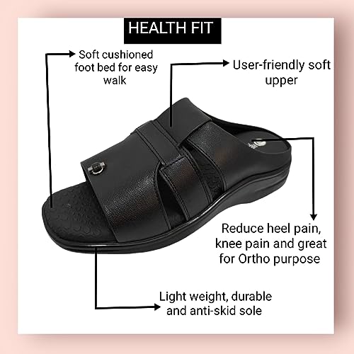 Image of HEALTH FIT Extra Soft Diabetic & Orthopedic Slippers /Doctor Sole Chappal & Comfortable LightWeight Foortwear For Men's-702