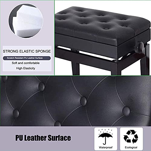 TEmkin Tabouret de Piano réglable avec Rangement pour partitions, Banc de Piano avec Pieds en Bois Robustes, Hauteur : 48~58 cm - Les Beatles, Paul McCartney, John Lennon, RIngo Starr, George Harrison TEmkin Tabouret de Piano réglable avec Rangement pour partitions, Banc de Piano avec Pieds en Bois Robustes, Hauteur : 48~58 cm – Image 4