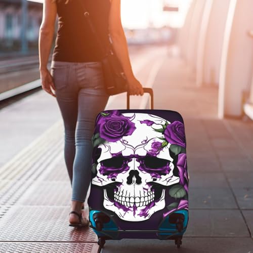 Housse de protection bagage squelette rose violet extensible et lavable taille M - 7