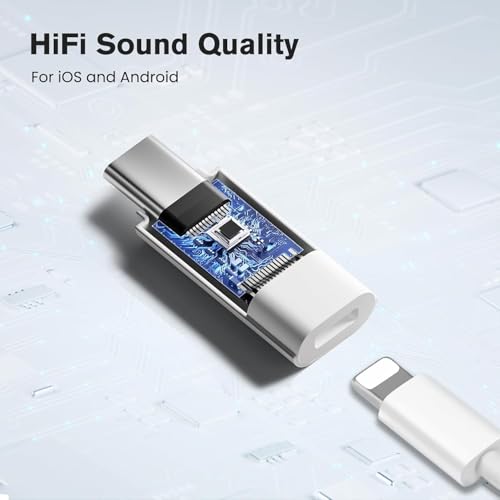Image of ETZIN Lighting Female to USB C Male Audio Adapter for Phone 15 16 Pro Max Plus IPad Air McBook Galaxy Android Phones, Connector Support Audio & Microphone, Not for Charge & Data Transfer EPL-1518CC