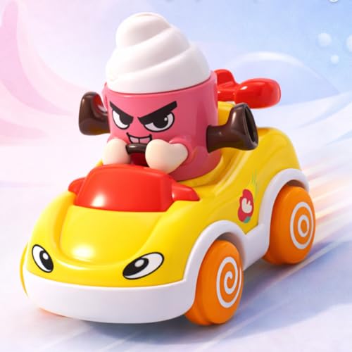 Image of Storio Foodie Toy Car - Mr Icecream | Friction Powered Vehicle for 1-3 Year Old Boys & Girls | Push & Go Baby Car Toy | Cartoon Car for Toddlers 12-18 Months | Safe Durable Educational Toy for Kids