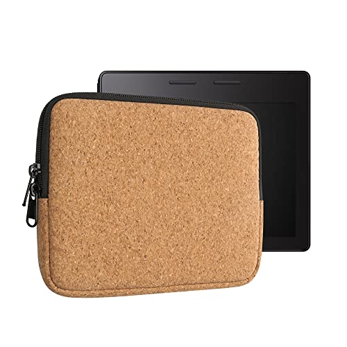 kwmobile eReader Case - 6,8-7´´ eReader Universal Zippered Natural Cork Protective Sleeve Pouch Cover - Light Brown