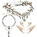 MOSTORY Renaissance Zubeh&ouml;rset f&uuml;r Frauen - 4 Teile Woodland Fairy Krone, gestaffelte Halskette, Sternanh&auml;nger Choker mit Elfenohren Set f&uuml;r Renfaire Kost&uuml;m Halloween Feen Outfit Fantasy Cosplay