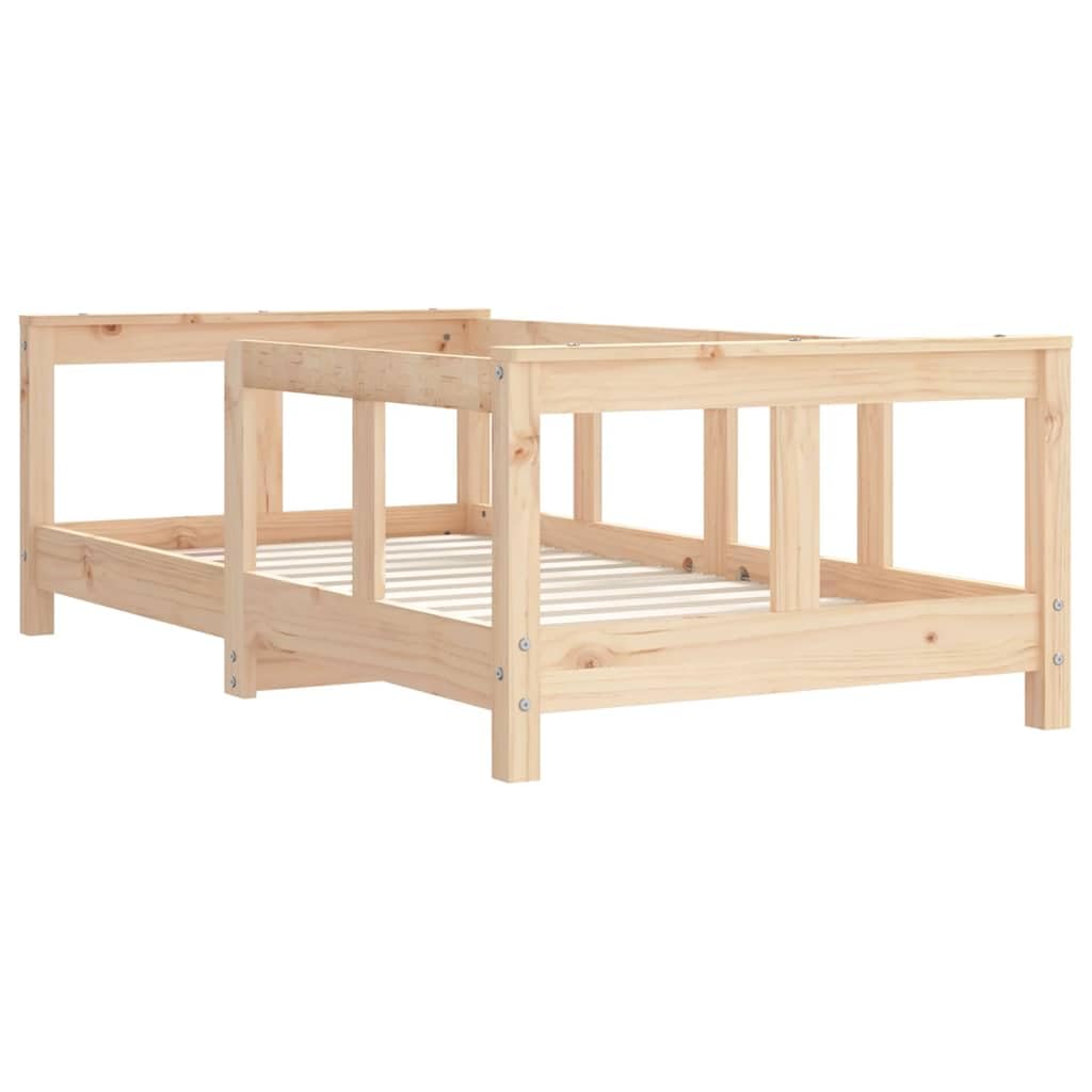 Kinderbett 70x140 cm Massivholz Kiefer mit Lattenrost stabiles Gitterbett für Babyzimmer und Kinderzimmer, geeignet als Juniorbett, umbaubar