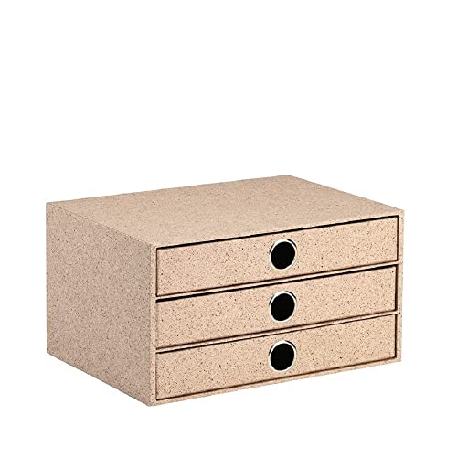 Rössler Papier 1524452393 - S.O.H.O. Boîte à 3 tiroirs pour DIN A4, avec trou de poignée, Cacao, 343 x 250 x 185 mm, 1 pièce