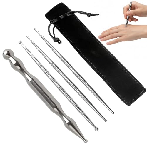 4 Stück Akupressurstift Akupunkturstift Edelstahl Meridianstift...