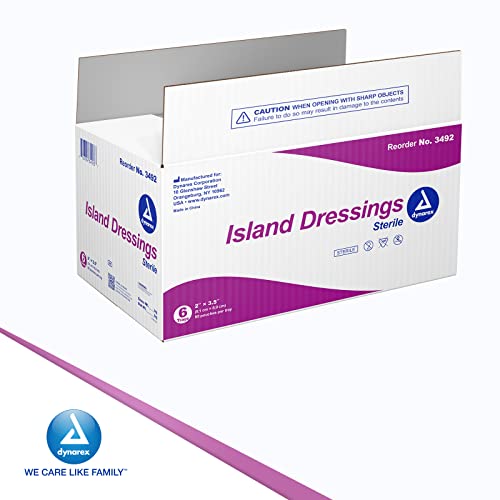 Dynarex Island Dressings – Vendajes Esteriles para Heridas o Ampollas, Empaquetados Individualmente, Altamente Absorbentes, Borde Adhesivo, Blanco, 2” x 3.5” - 6 Cajas de 50 Vendajes miniatura 7