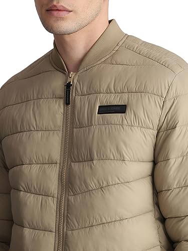 Image of JACK & JONES Solid Nylon Casual Puffer Jacket | Winter Stylish Bomber Jacket For Men | Casual Jacket For Men