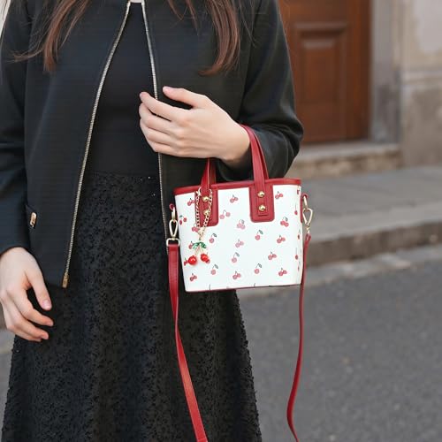 Cherry Purse for Women, Cherry Mini Tote Red Bag Handbag2