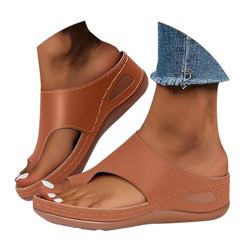 Sandales femme bout ouvert à talon compensé avec coutures apparentes style décontracté