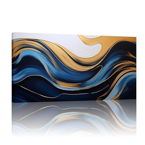 Affiches murales de salon JGGXHM bleues et dorees pour creer une ambiance relaxante chez soi