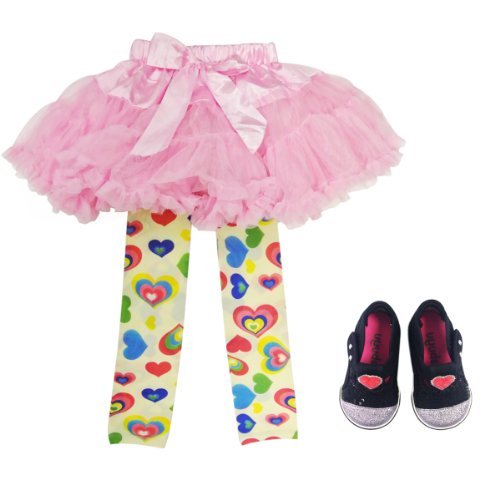 Wrapables Colorful Footless Tights Leggings, Colorful Hearts2