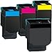 Price comparison product image Set of 4 Compatible Lexmark C540 Laser Toner Cartridges. Black - C540H1KG, Cyan - C540H1CG, Magenta - C540H1MG, and Yellow - C540H1YG