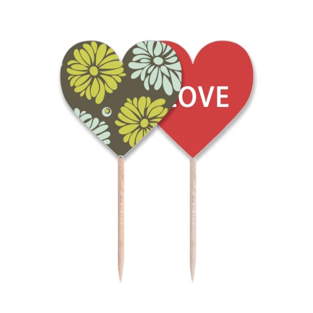 Drapeau amour cœur et cure-dents jaune pour décoration de buffet