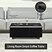 Gynsseh Smart Coffee Table with Built in Fridge, Modern Smart Refrigerator Table with Wireless Charger, USB & Type-C Port, Temperature Control, Power Socket, Ice Water Interface (LT90-Black)