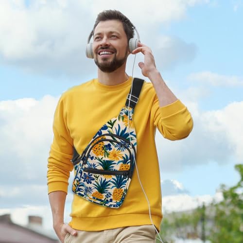 Sac à dos à bandoulière ananas pour course à pied et voyage pour homme et femme - 6
