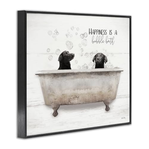 Image of Bubble Bath Dogs Bathroom Humor, 16 x 20 Inch Framed Giclee Print | Stupell Industries . By Lori Deiter . Ready to hang . Great for bathroom decor . Made in USA