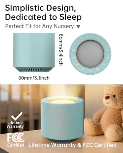 Image of Sleep Sound Machine: Red Light Therapy White Noise Sound Machine with 38 Soothing Sounds & Calming Womb Soother, Memory Function, Dimmable Nursery Night Light with Timer for Baby Adult Gift (Slate)
