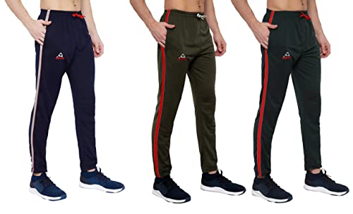 Image of GOLAZO Regular Fit Multicolor Cotton Track Pants for Men with Comfort and Style in Your Athelisure Wear